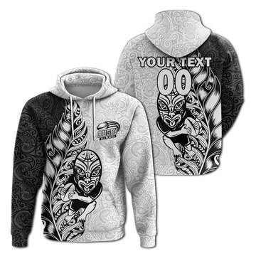 Custom Personalised New Zealand Maori All Black Rugby Hoodie LT2