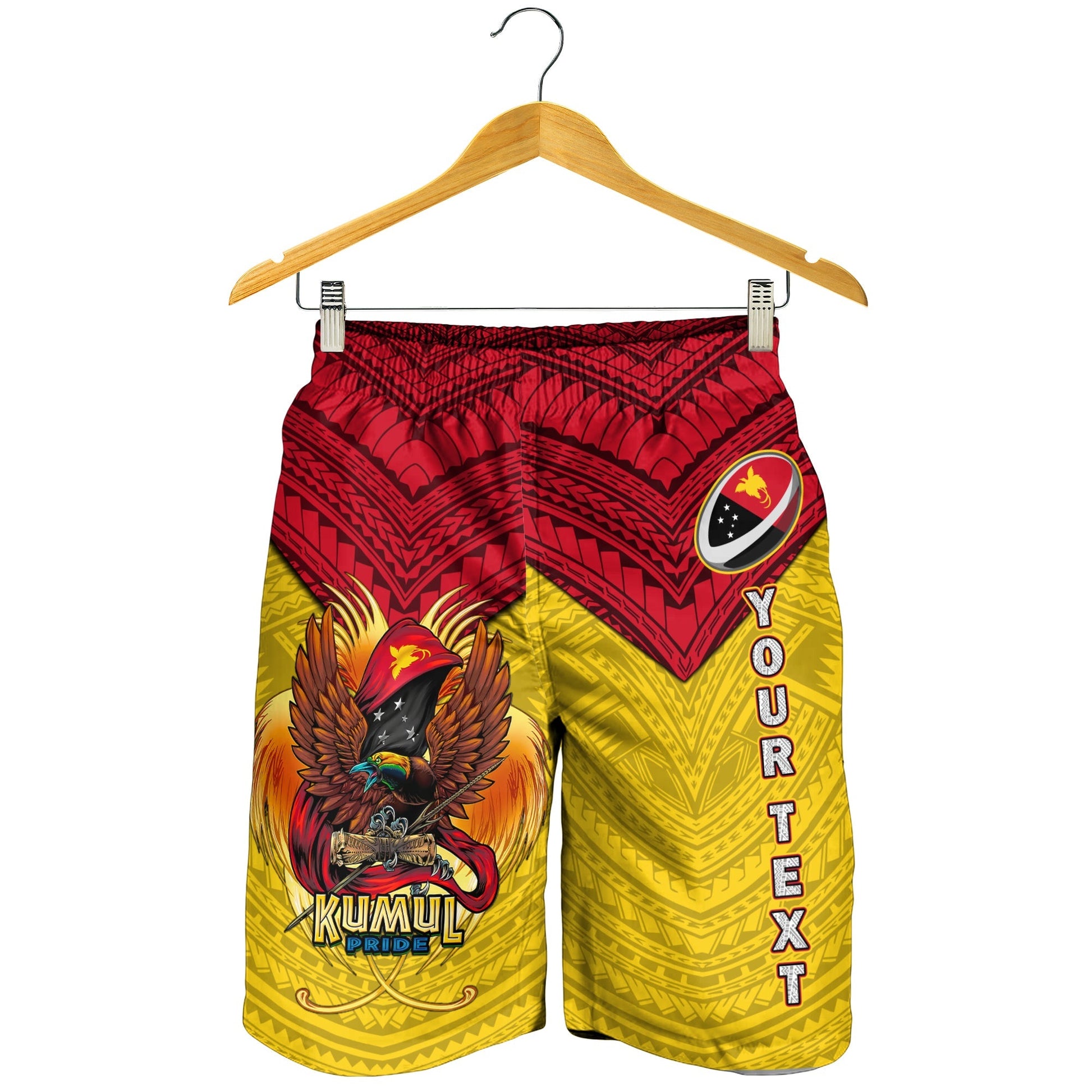 Custom Personalised Papua New Guinea Rugby Kumul Pride Men Short LT2