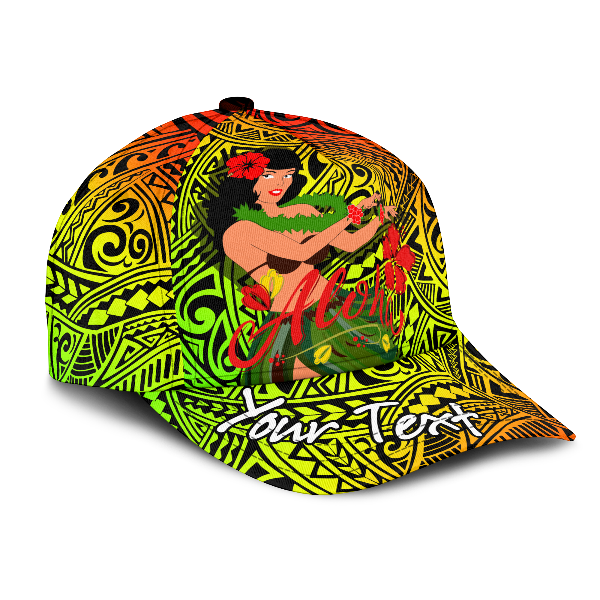 Custom Personalised Hawaii Hula Girl Reggae Cap LT2
