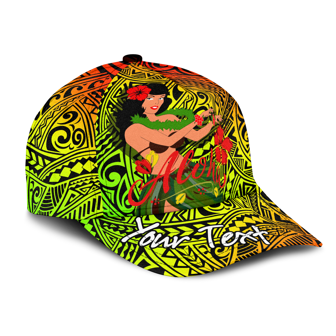 Custom Personalised Hawaii Hula Girl Reggae Cap LT2