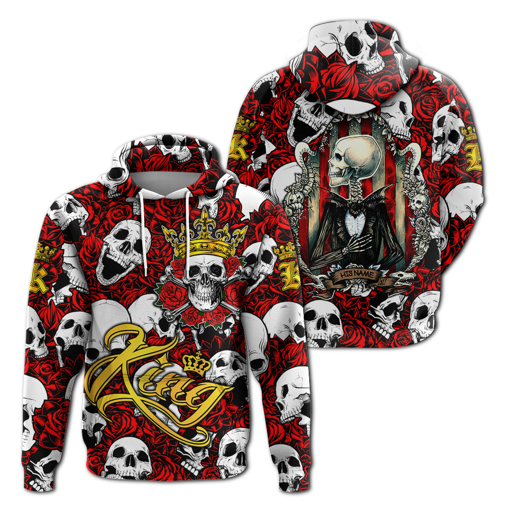 Custom Skull Rose King Death Cannot Divide Us Hoodie LT2