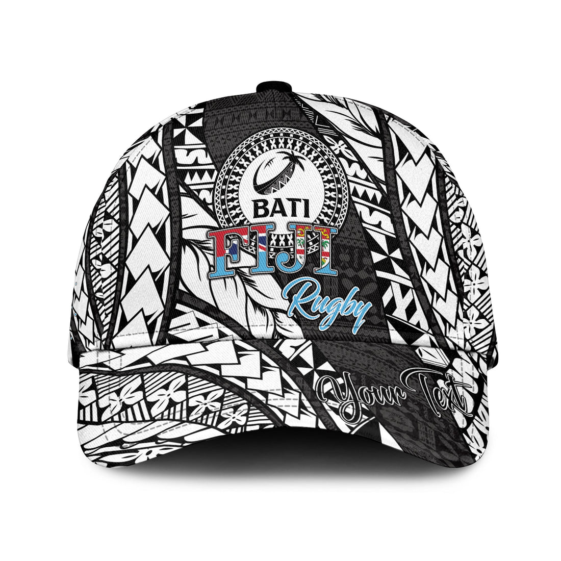 Custom Personalised Fiji Rugby Bati Tapa Pattern Cap - LT2