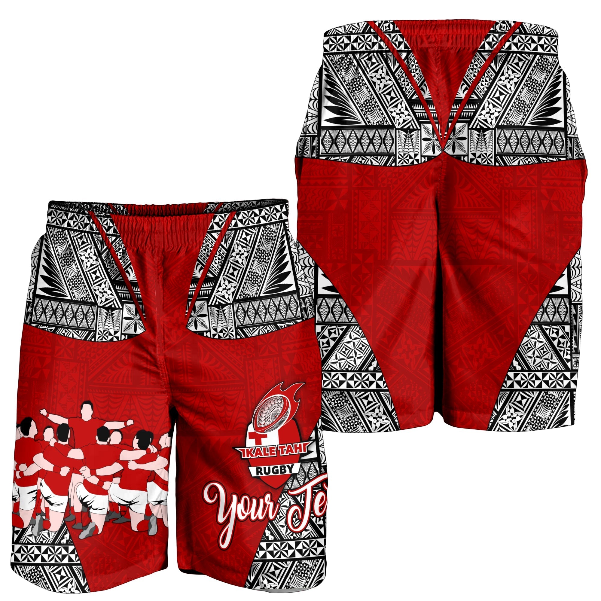 Custom Personalised Tonga Rugby Ikale Tahi Sipi Tau Men Short LT2
