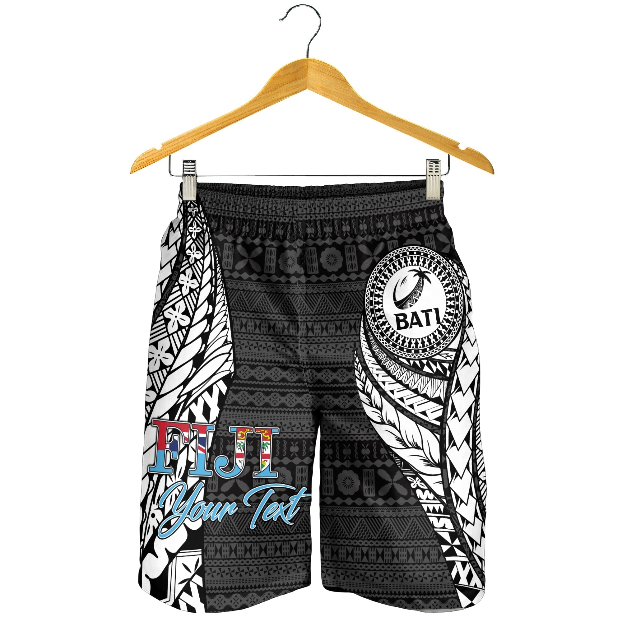 Custom Personalised Fiji Rugby Bati Tapa Pattern Men Short LT2