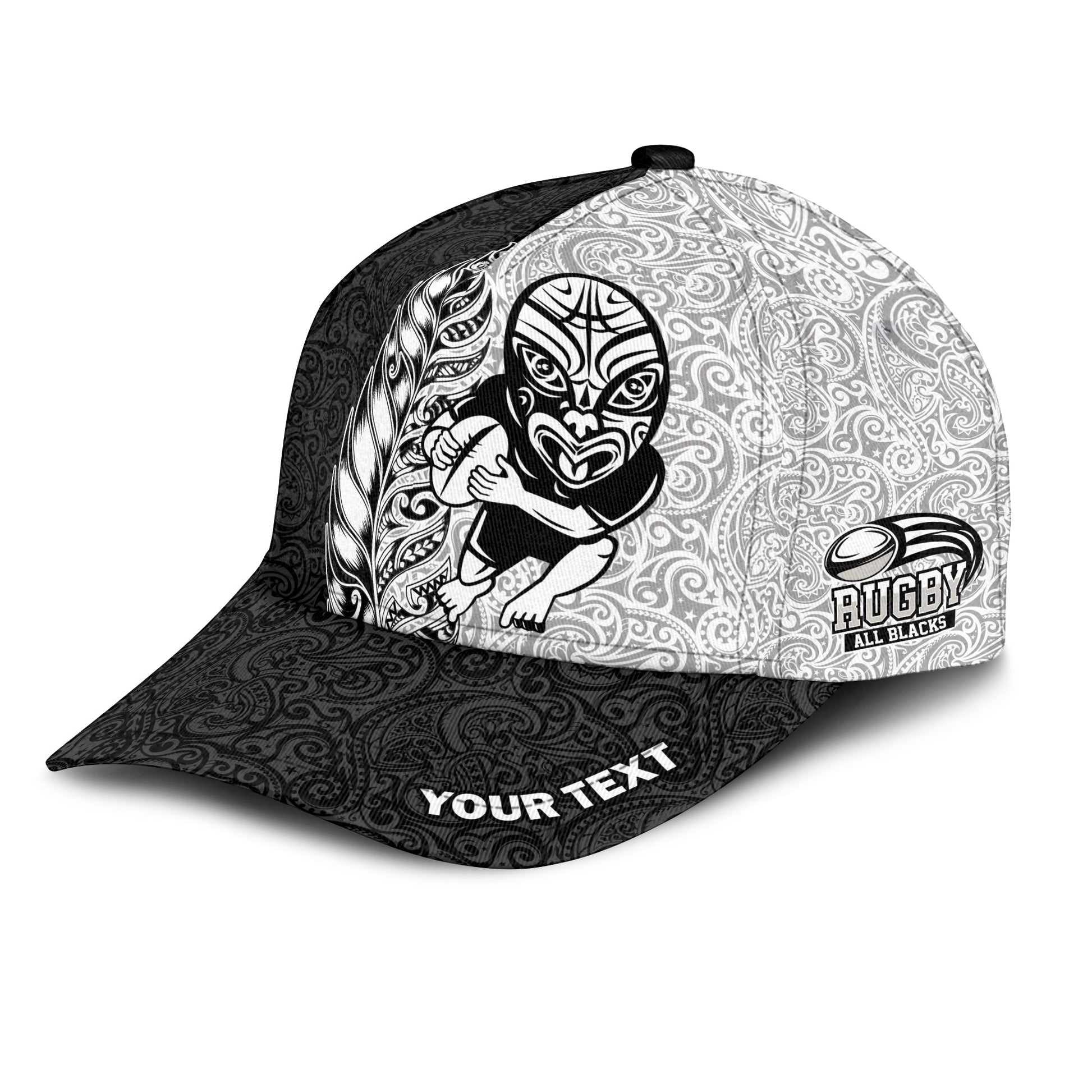 Custom Personalised New Zealand Maori All Black Rugby Cap LT2