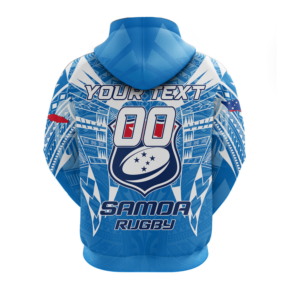 Custom Personalised Samoa Rugby Toa Samoa Blue Style Hoodie LT2
