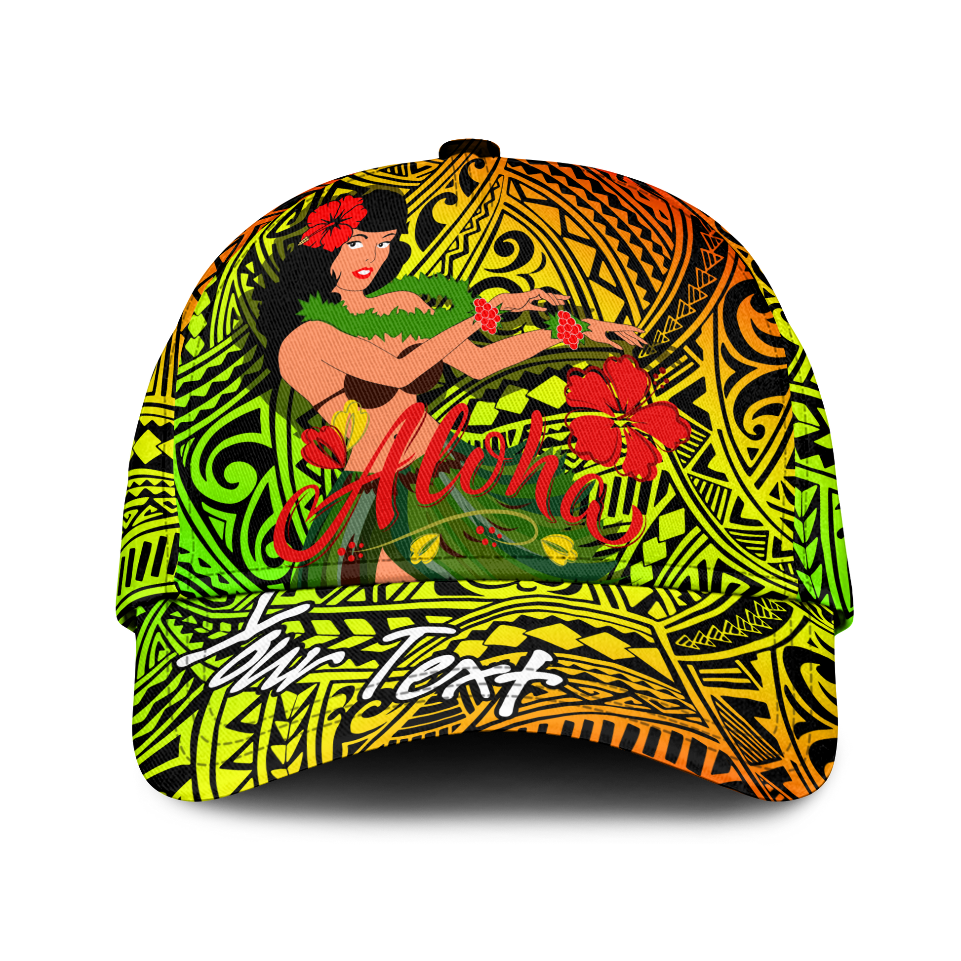 Custom Personalised Hawaii Hula Girl Reggae Cap LT2