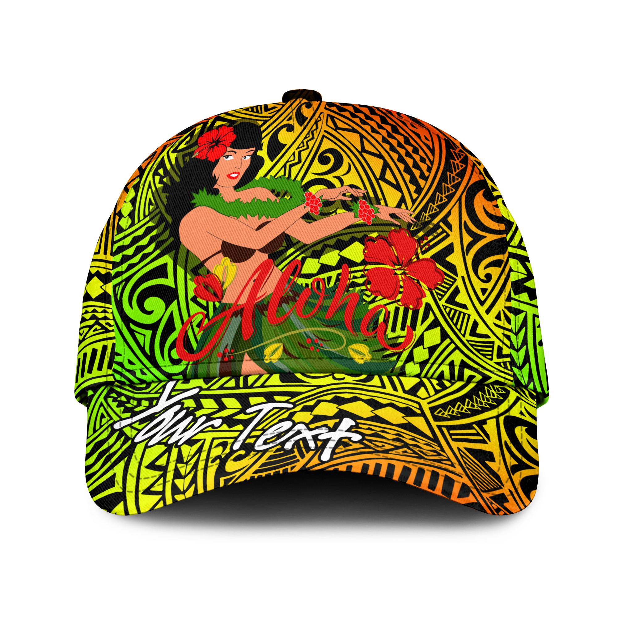 Custom Personalised Hawaii Hula Girl Reggae Cap LT2