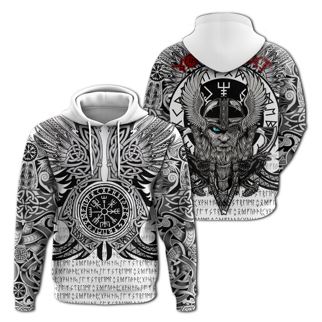 Custom Viking Vegvisir Odin With Huginn And Muninn Hoodie LT2