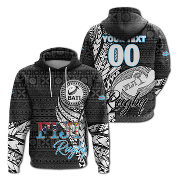 Custom Personalised Fiji Rugby Bati Tapa Pattern Hoodie LT2