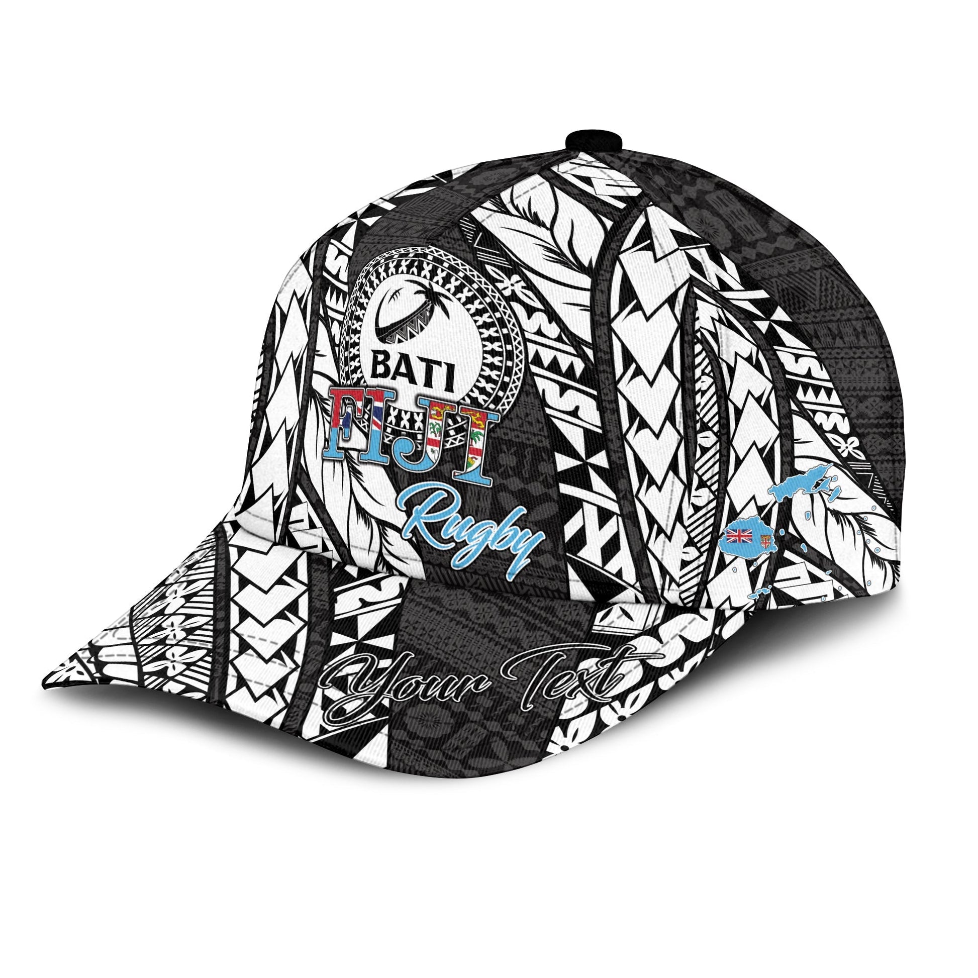 Custom Personalised Fiji Rugby Bati Tapa Pattern Cap - LT2