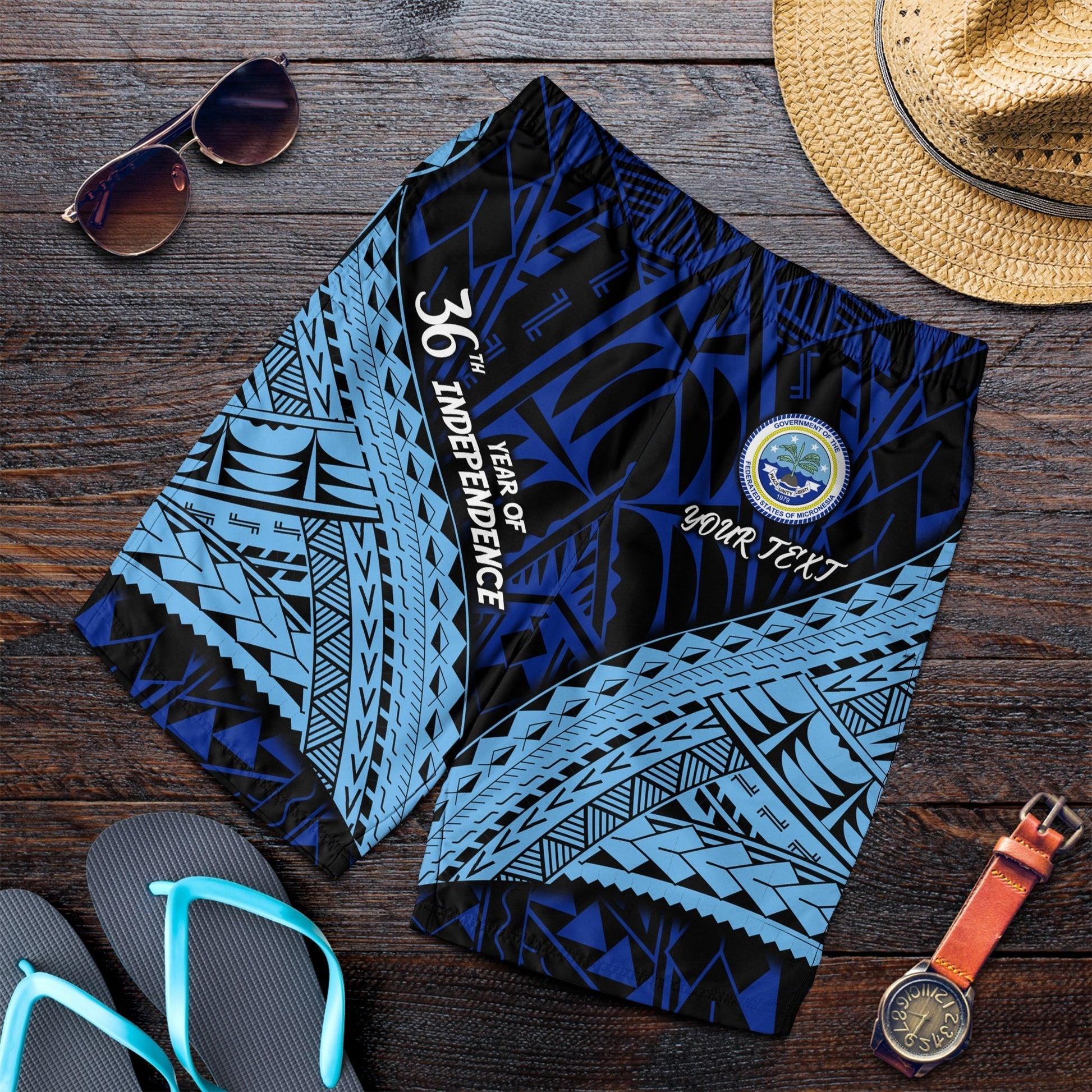 Custom Peronalised FSM 36th Year Of Independence Men Short LT2