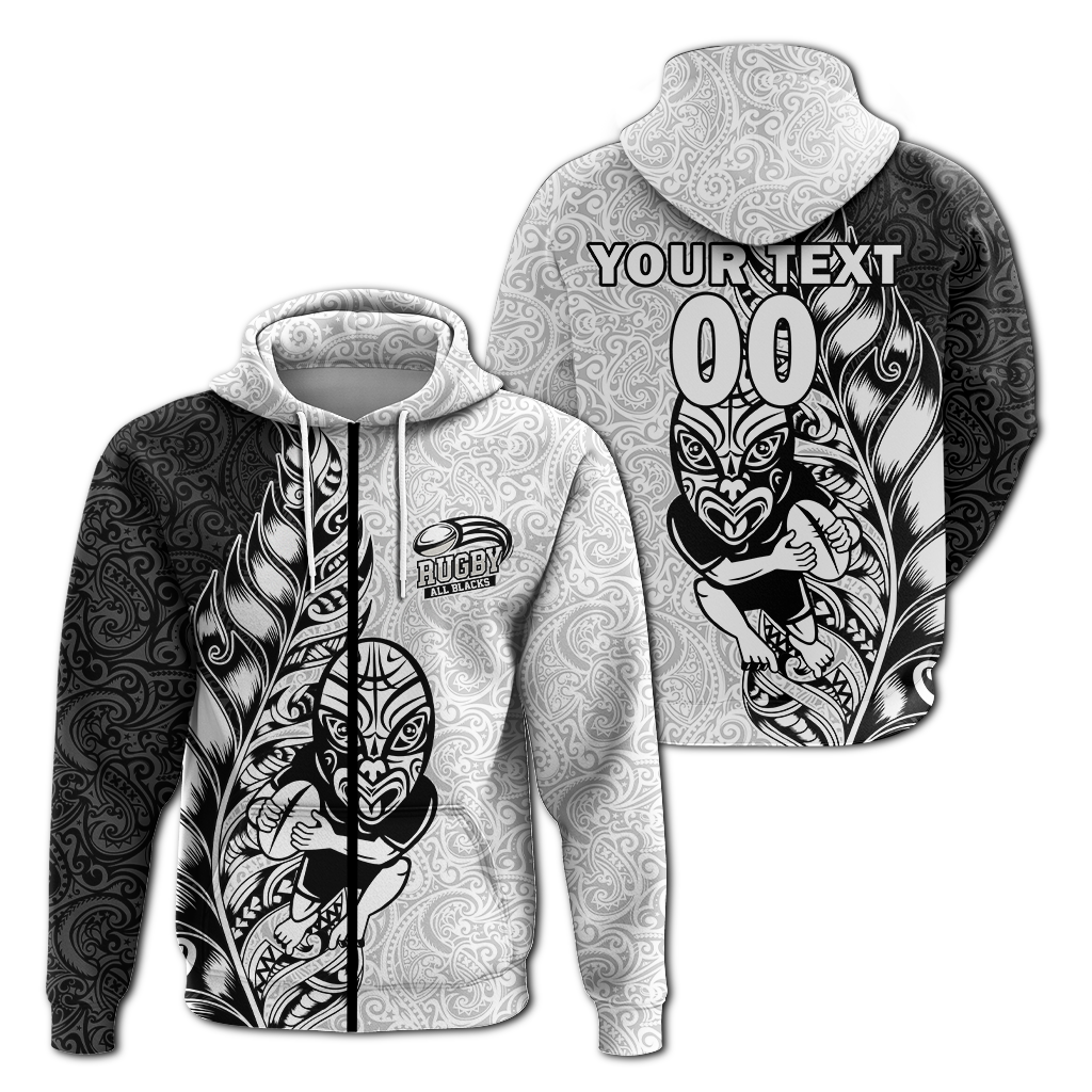 Custom Personalised New Zealand Maori All Black Rugby Hoodie LT2