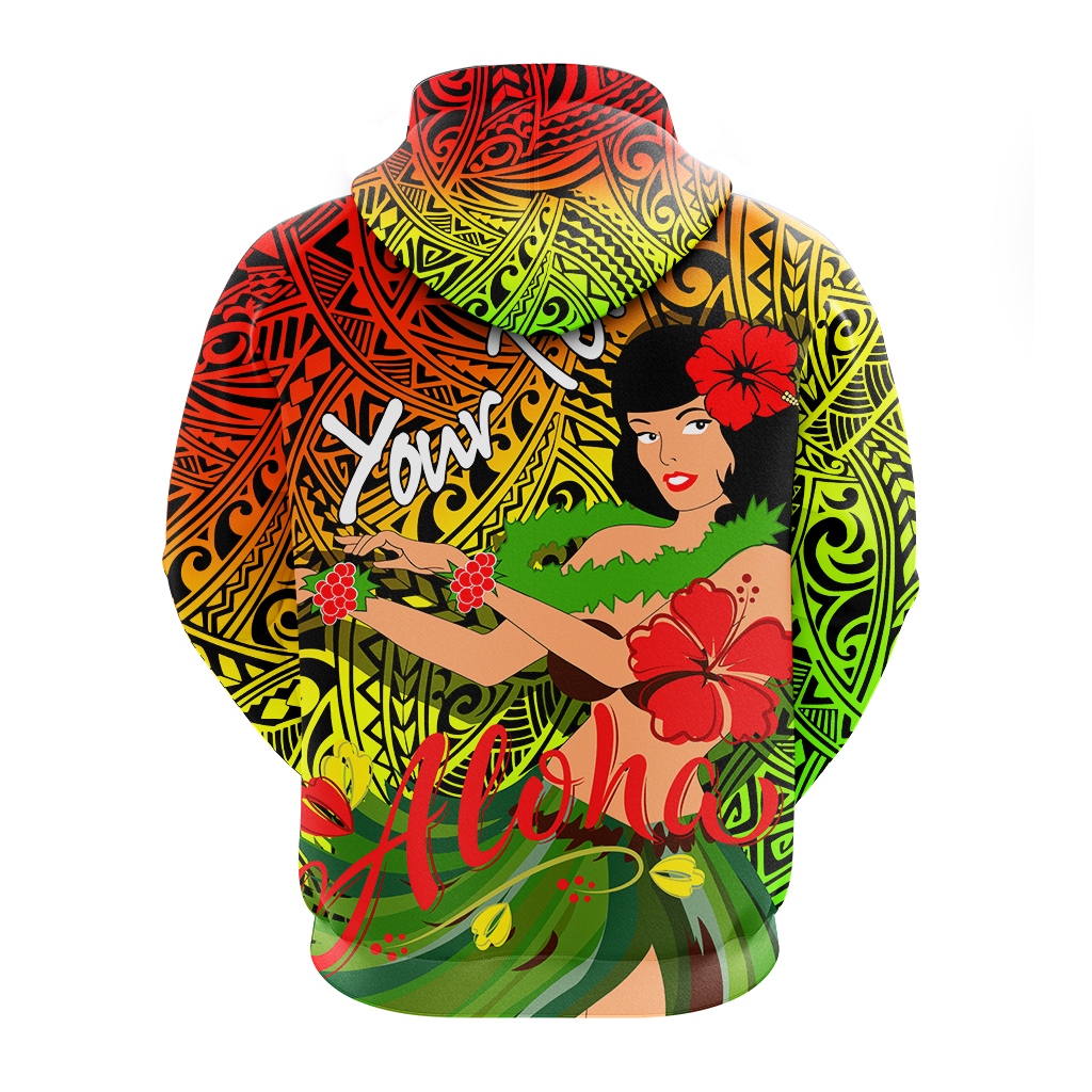 Custom Hawaii Hula Girl Reggae Hoodie LT2