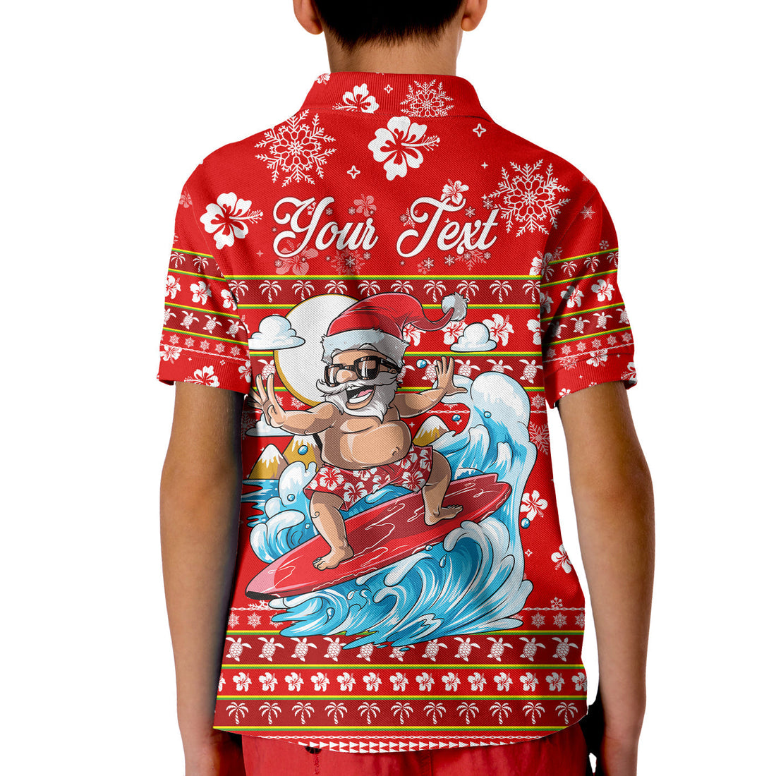 Custom Christmas Hawaii Polo Shirt Santas Surf Mele Kalikimaka LT2