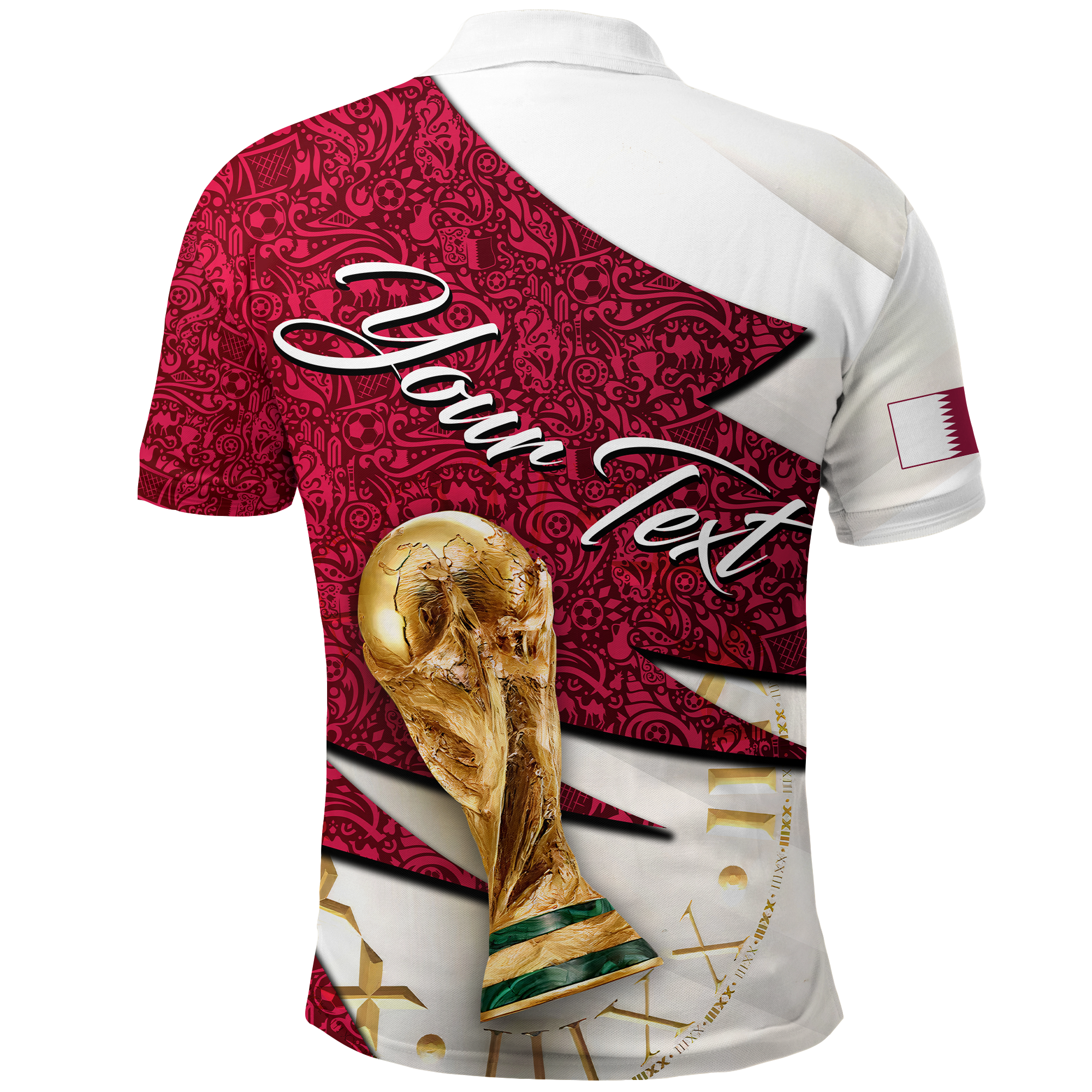 Custom Qatar Football Team Polo Shirt Football 2022 LT2