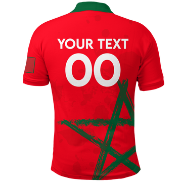 Custom Morocco Polo Shirt Football 2022 LT2