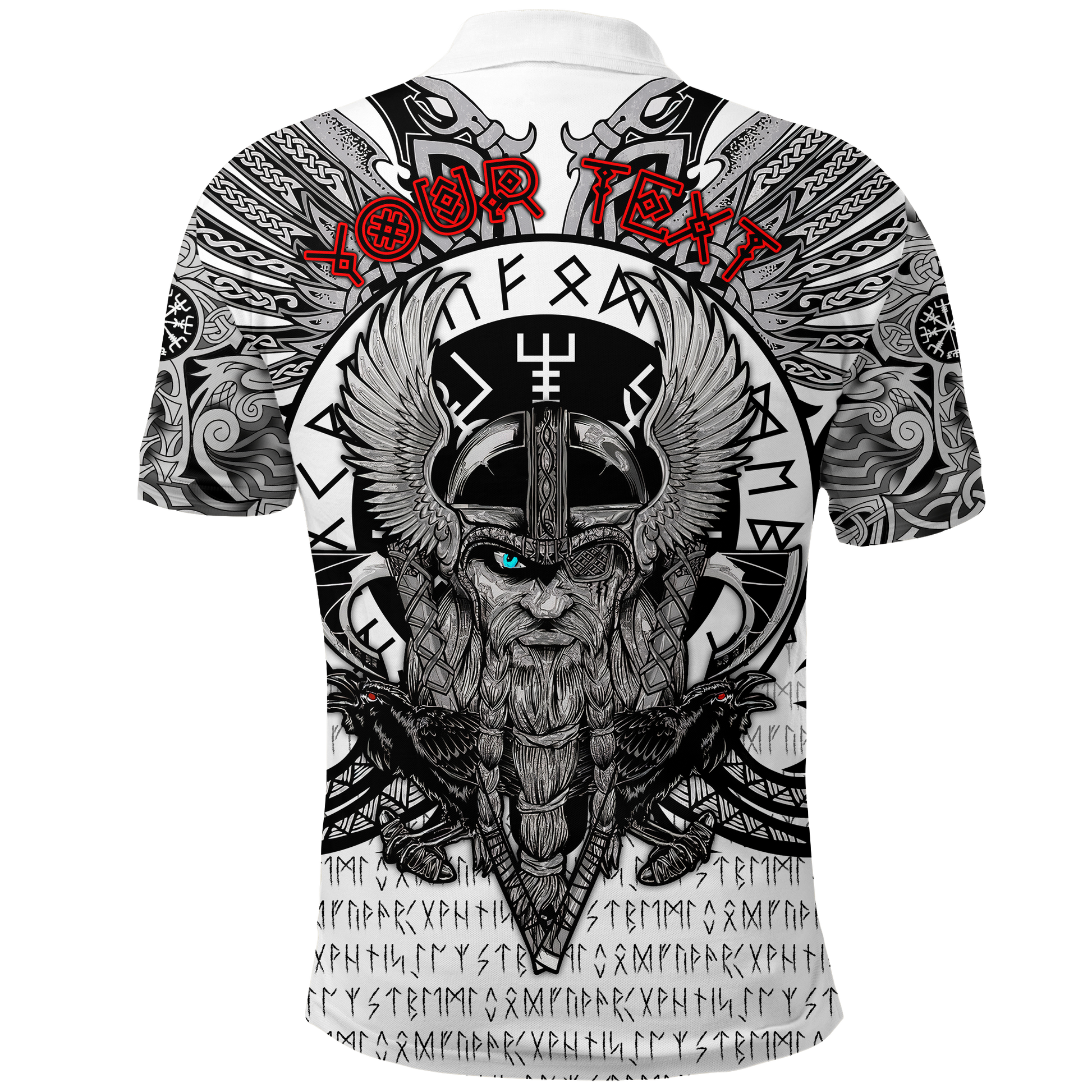 Custom Viking Polo Shirt Vegvisir Odin With Huginn And Muninn LT2