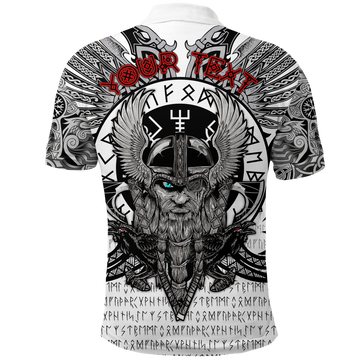 Custom Viking Polo Shirt Vegvisir Odin With Huginn And Muninn LT2