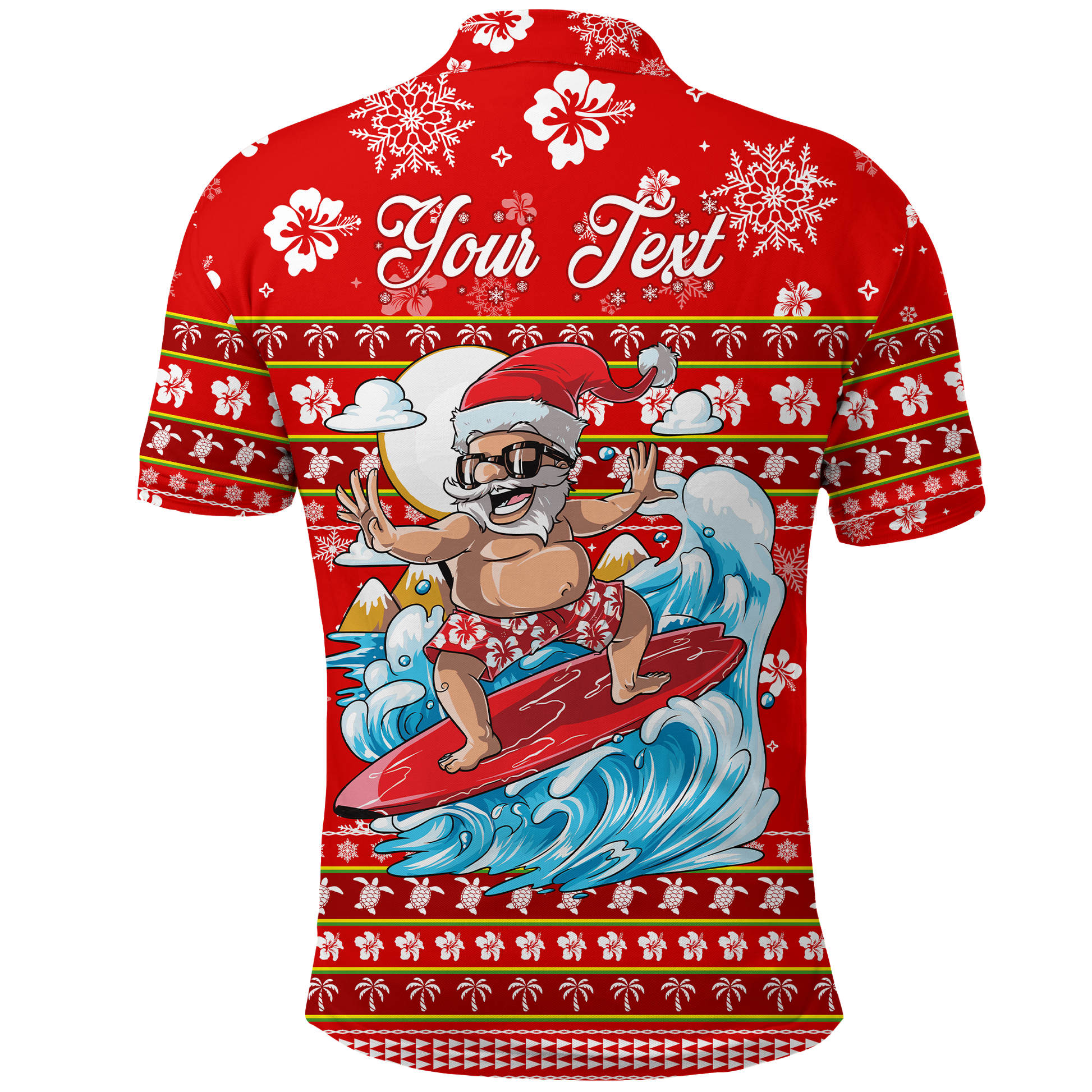 Custom Christmas Hawaii Polo Shirt Santas Surf Mele Kalikimaka LT2