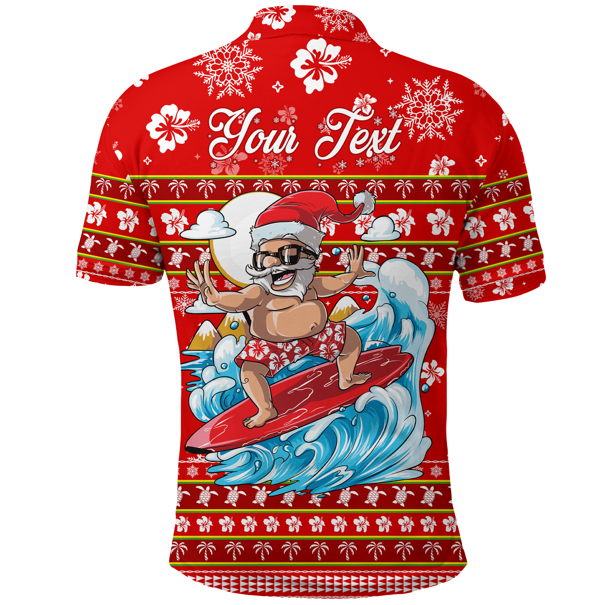 Custom Christmas Hawaii Polo Shirt Santas Surf Mele Kalikimaka LT2