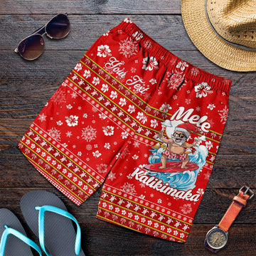Custom Personalised Hawaii Christmas Santas Surf Mele Kalikimaka Men Short LT2