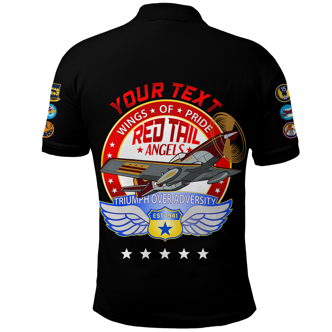 Custom Tuskegee Airmens Red Tails African American Heros Polo Shirt LT2