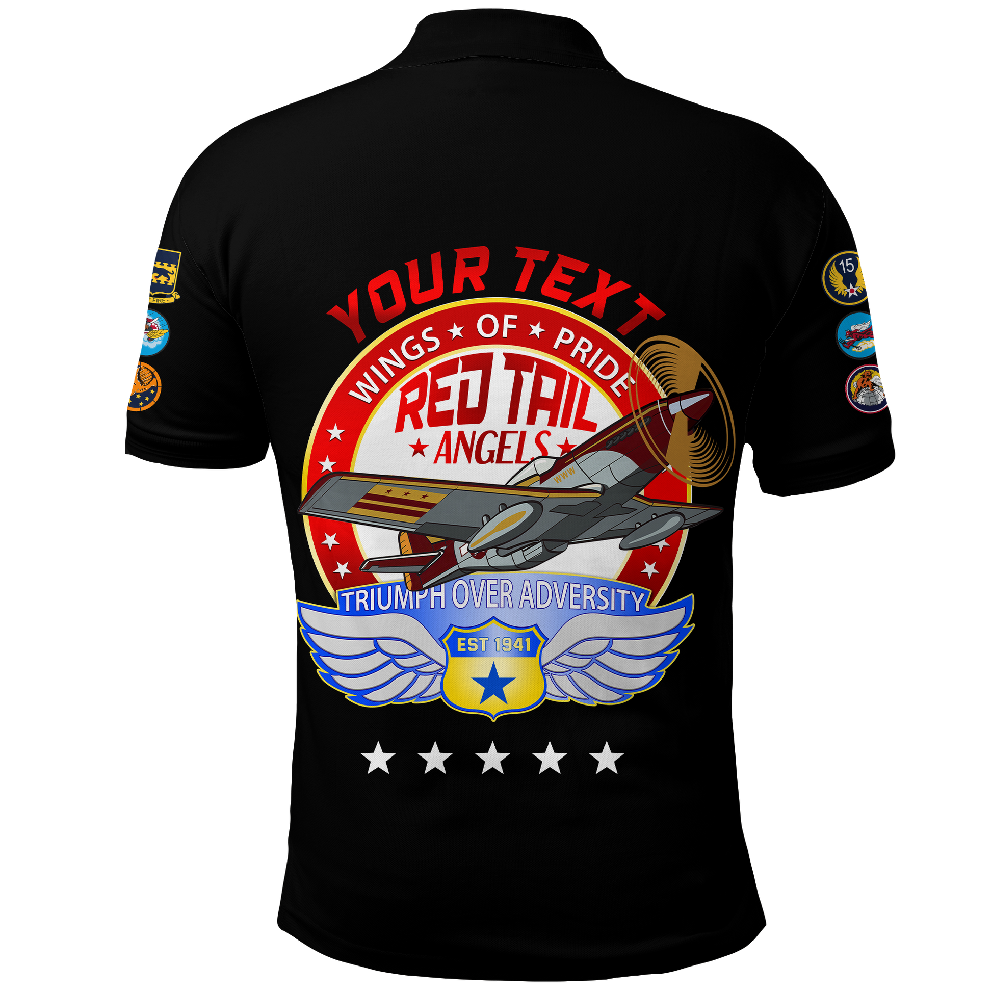 Custom Tuskegee Airmens Red Tails African American Heros Polo Shirt LT2