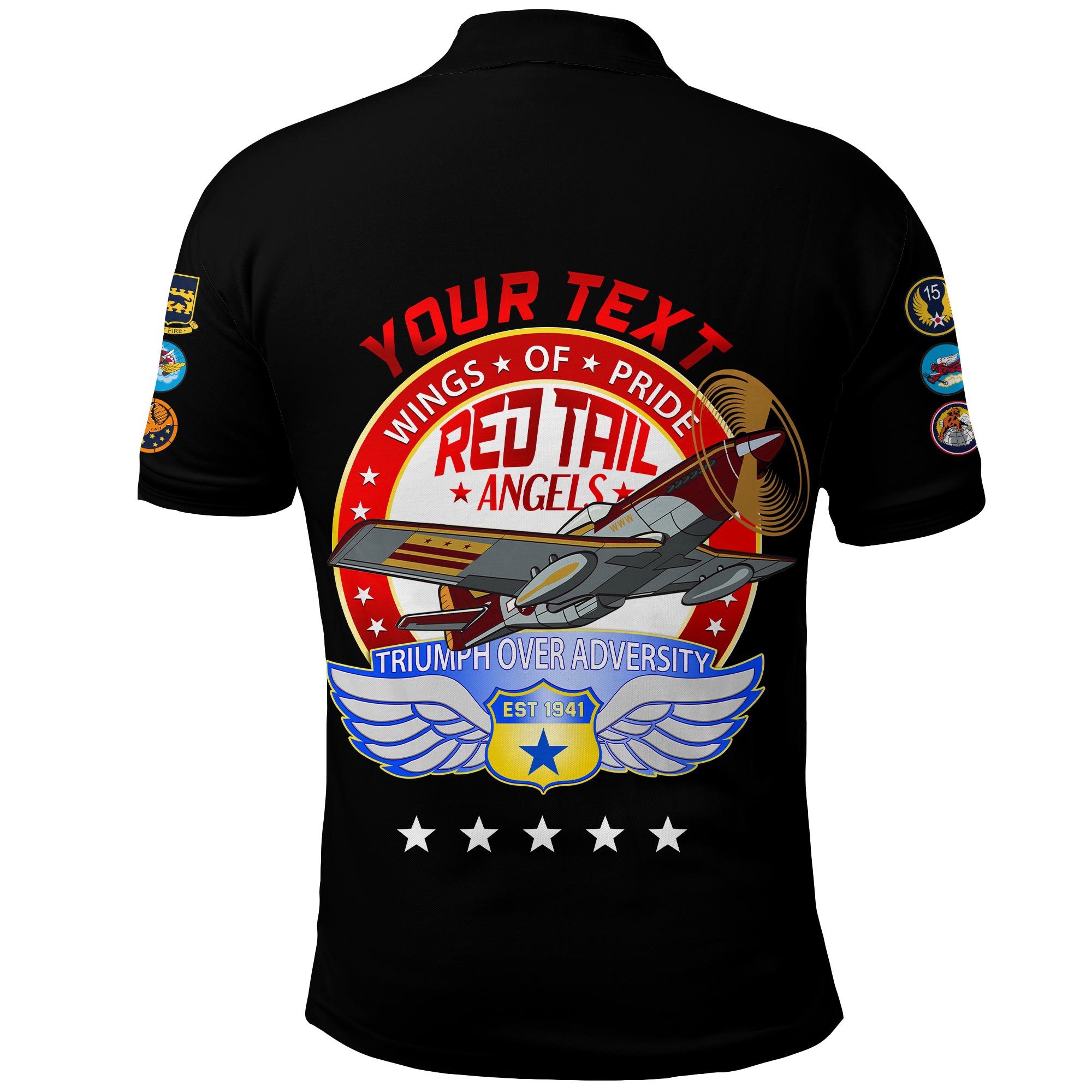 Custom Tuskegee Airmens Red Tails African American Heros Polo Shirt LT2