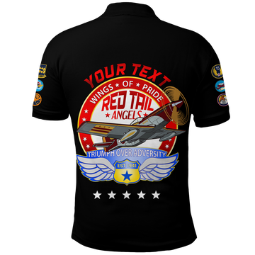 Custom Tuskegee Airmens Red Tails African American Heros Polo Shirt LT2