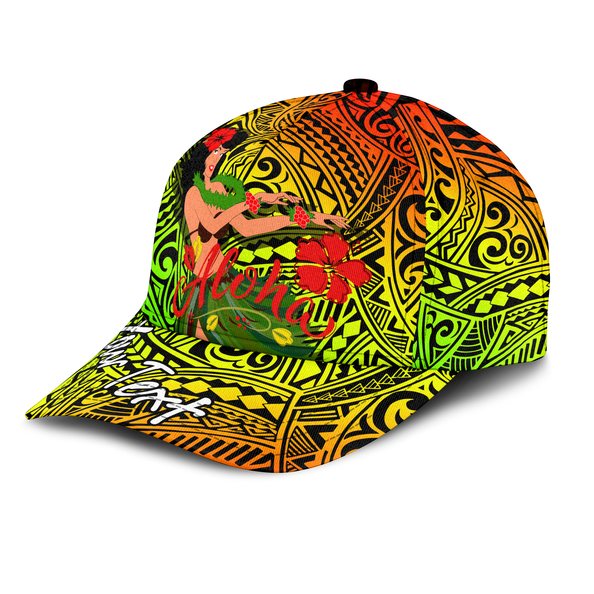 Custom Personalised Hawaii Hula Girl Reggae Cap LT2