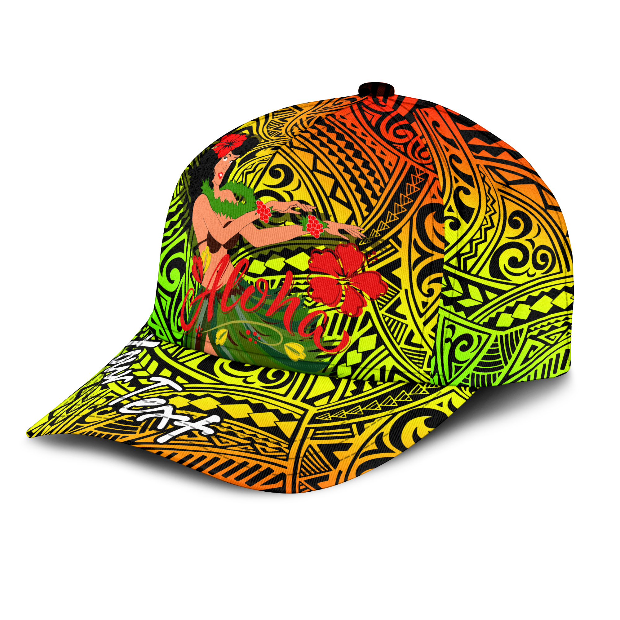Custom Personalised Hawaii Hula Girl Reggae Cap LT2