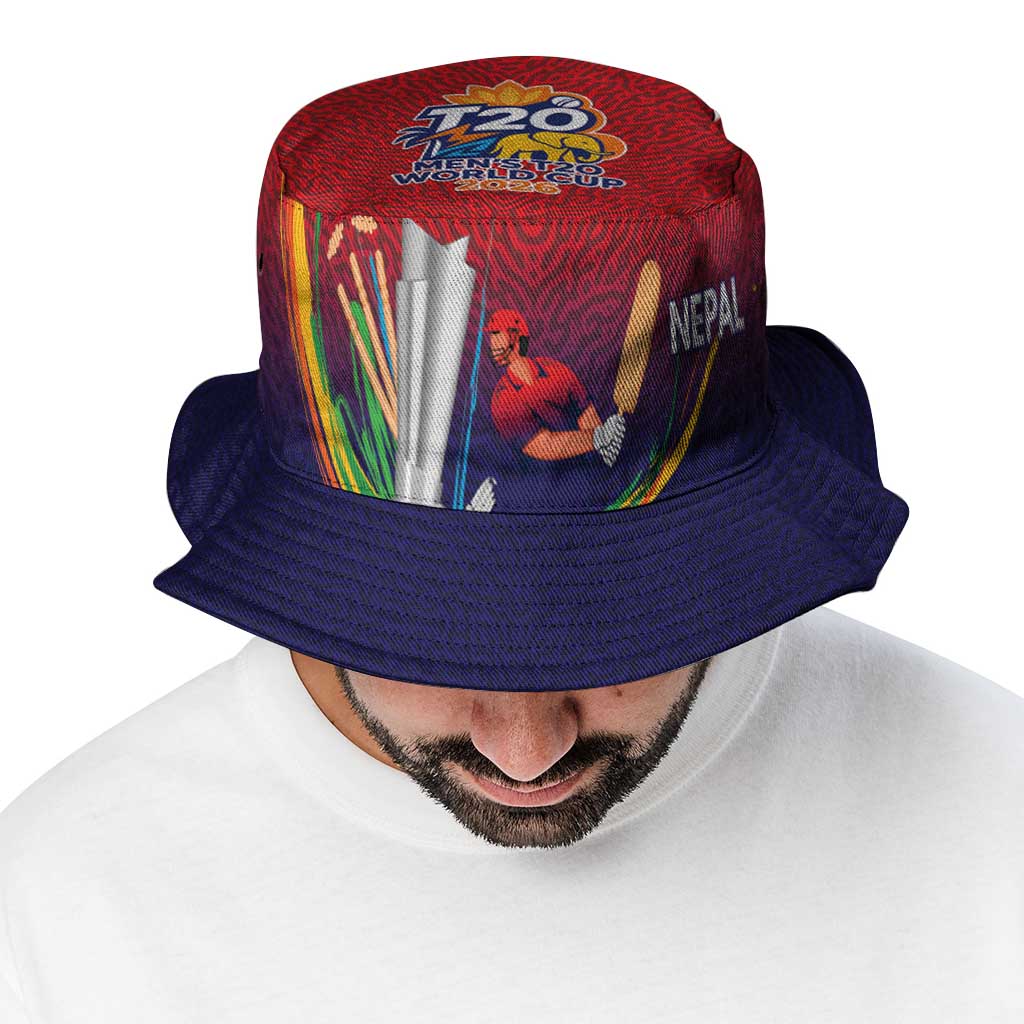 Custom Cricket Nepal East Asia-Pacific Bucket Hat Nepal Cricket Crown Quest LT9