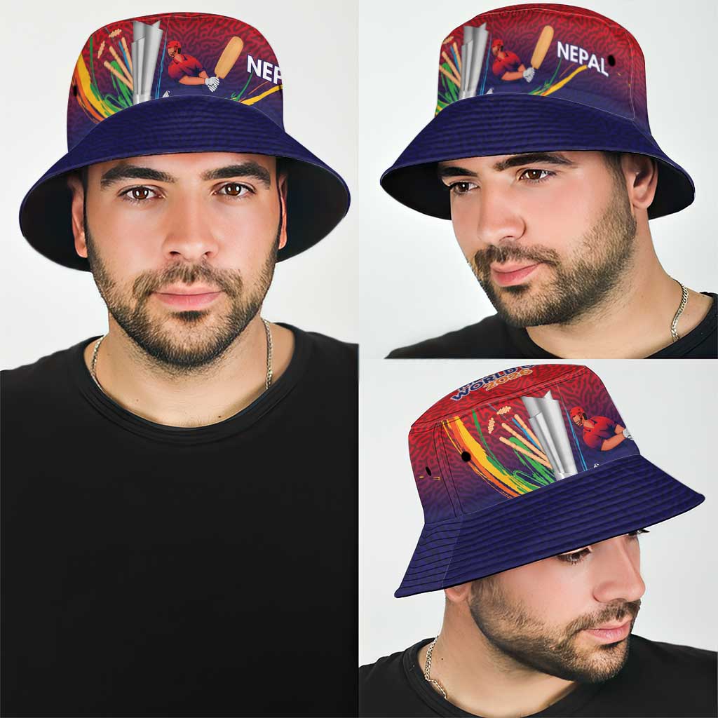 Custom Cricket Nepal East Asia-Pacific Bucket Hat Nepal Cricket Crown Quest LT9