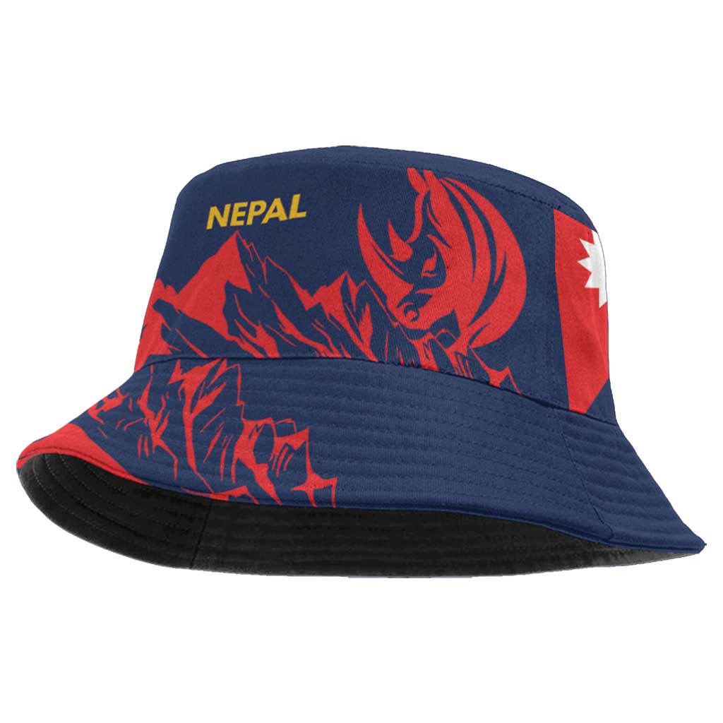 Custom Cricket Nepal East Asia-Pacific Bucket Hat Nepal Rhinos Champions LT9
