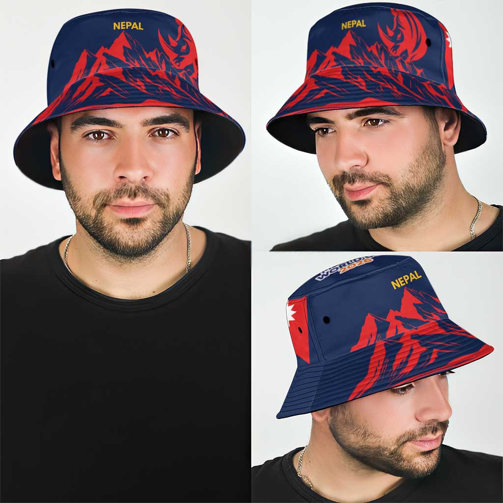 Custom Cricket Nepal East Asia-Pacific Bucket Hat Nepal Rhinos Champions LT9