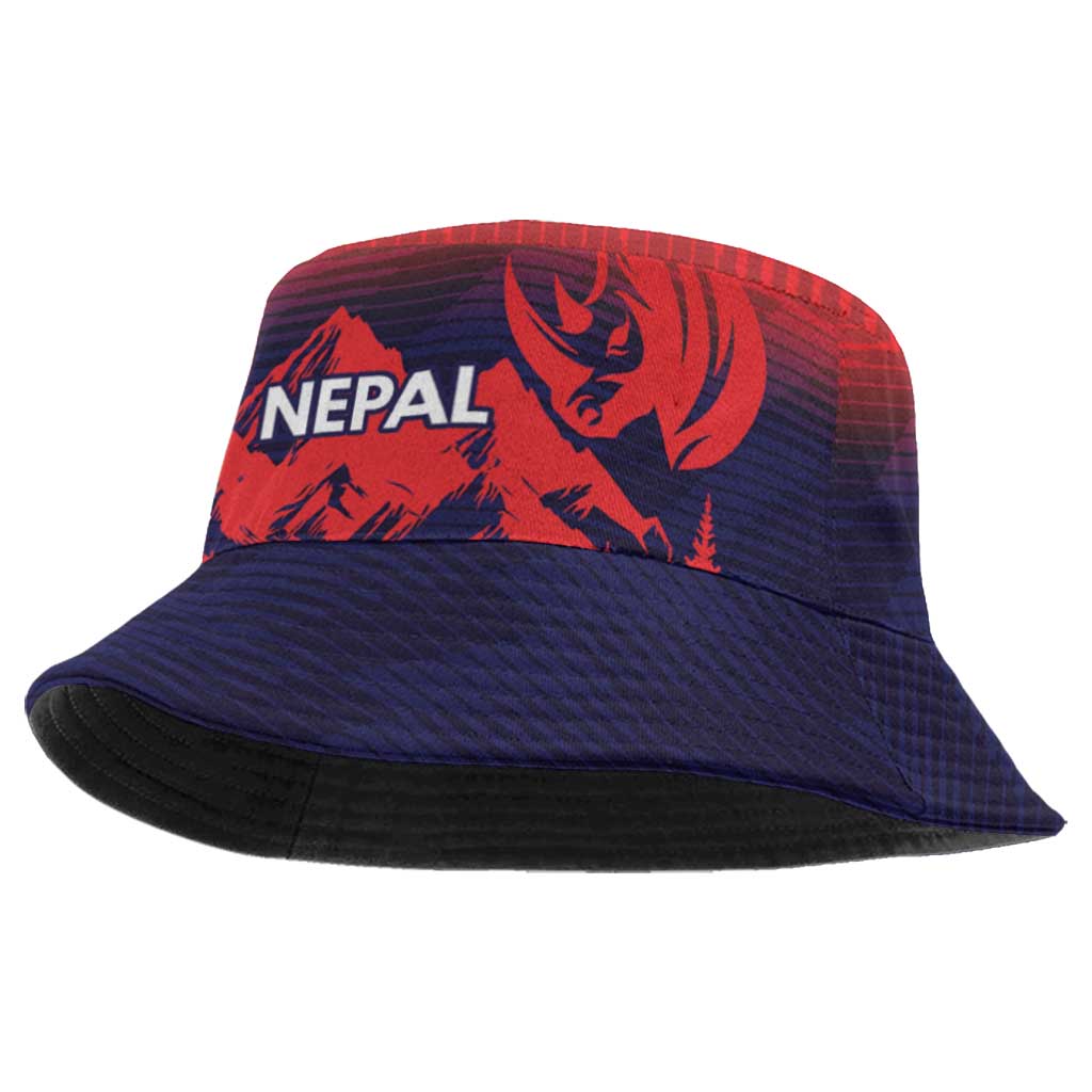 Custom Cricket Nepal East Asia-Pacific Bucket Hat Nepal Rhinos Twenty20 LT9