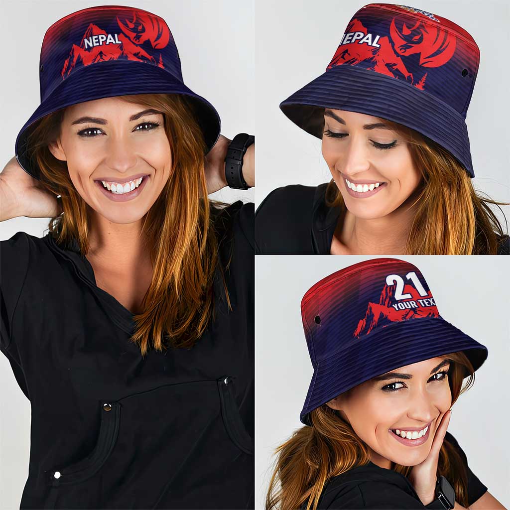 Custom Cricket Nepal East Asia-Pacific Bucket Hat Nepal Rhinos Twenty20 LT9
