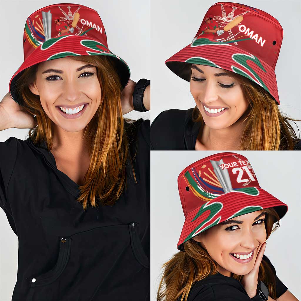 Custom Cricket Oman East Asia-Pacific Bucket Hat Oman Home Victory Spirit LT9