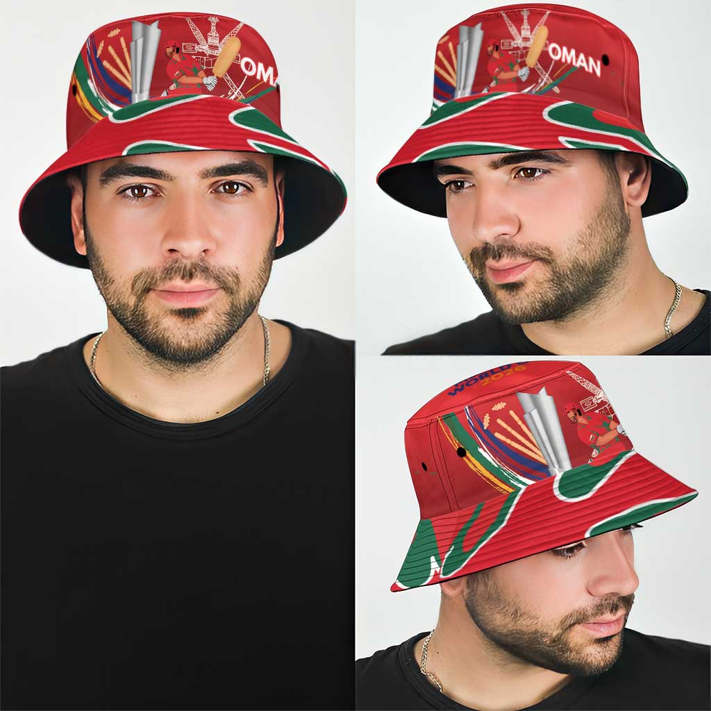 Custom Cricket Oman East Asia-Pacific Bucket Hat Oman Home Victory Spirit LT9