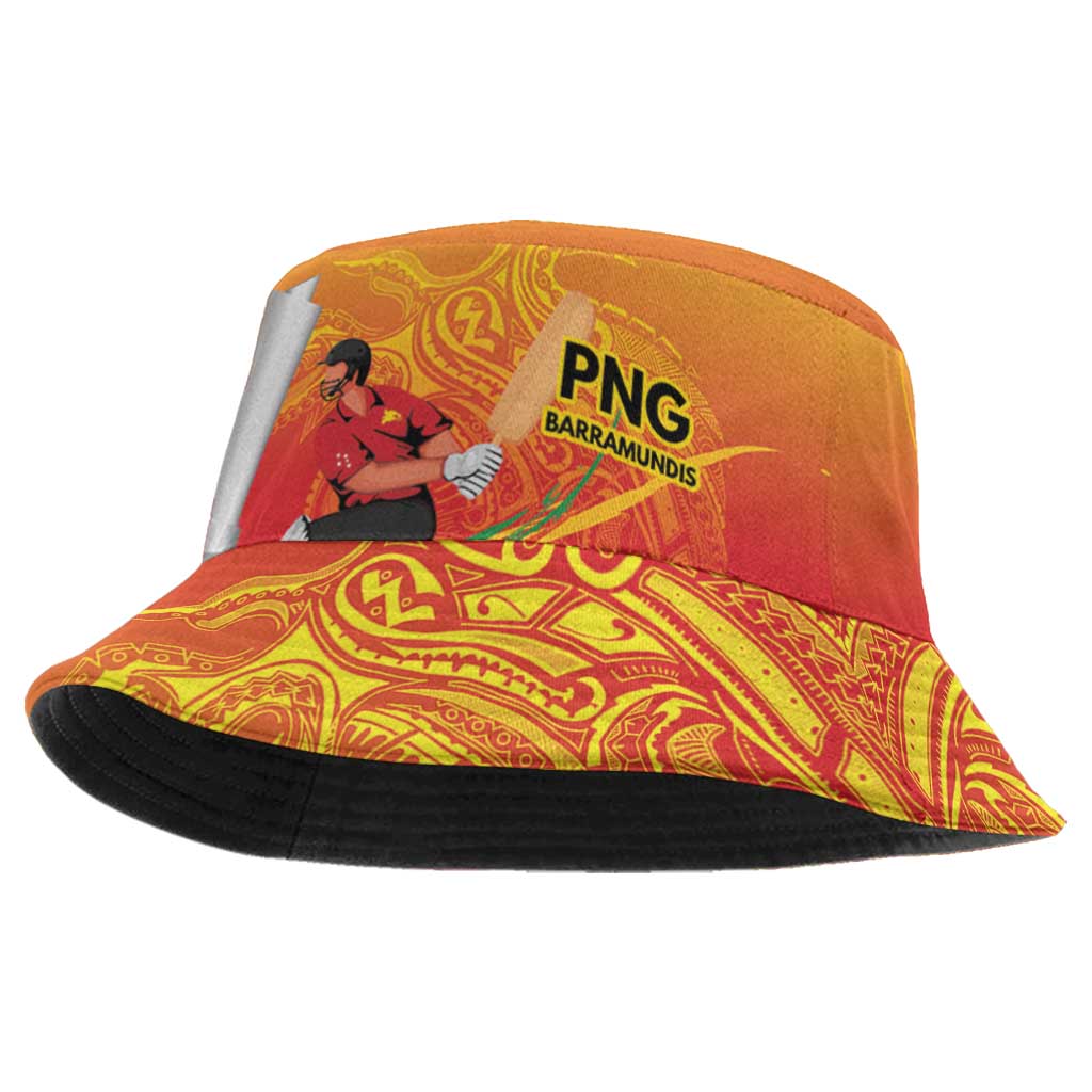 Custom Cricket PNG East Asia-Pacific Bucket Hat Papua New Guinea Rise to Power LT9