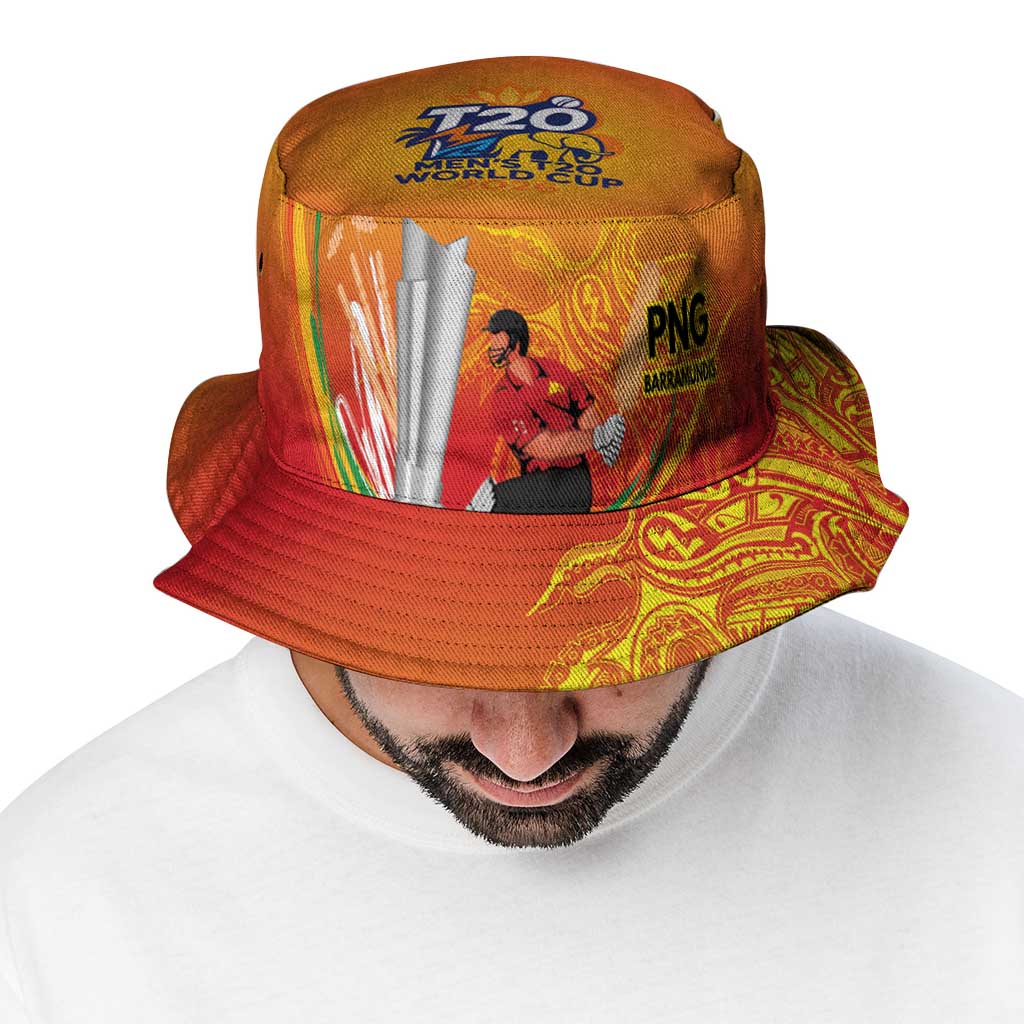 Custom Cricket PNG East Asia-Pacific Bucket Hat Papua New Guinea Rise to Power LT9