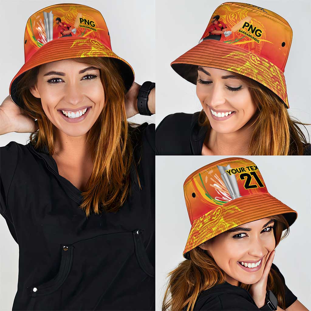 Custom Cricket PNG East Asia-Pacific Bucket Hat Papua New Guinea Rise to Power LT9