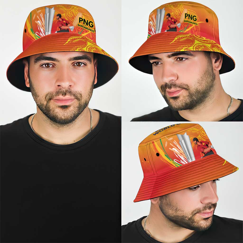 Custom Cricket PNG East Asia-Pacific Bucket Hat Papua New Guinea Rise to Power LT9