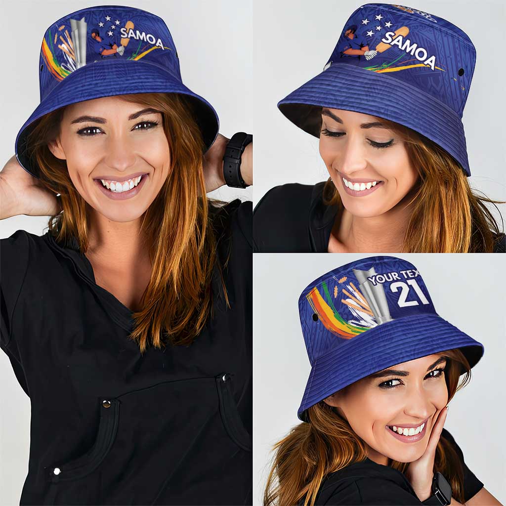 Custom Cricket Samoa East Asia-Pacific Bucket Hat Samoa Storming the Limits LT9