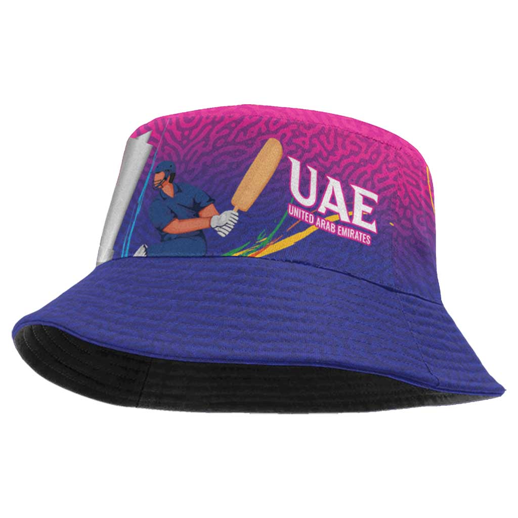 Custom Cricket UAE East Asia-Pacific Bucket Hat United Arab Emirates Champions Pride LT9