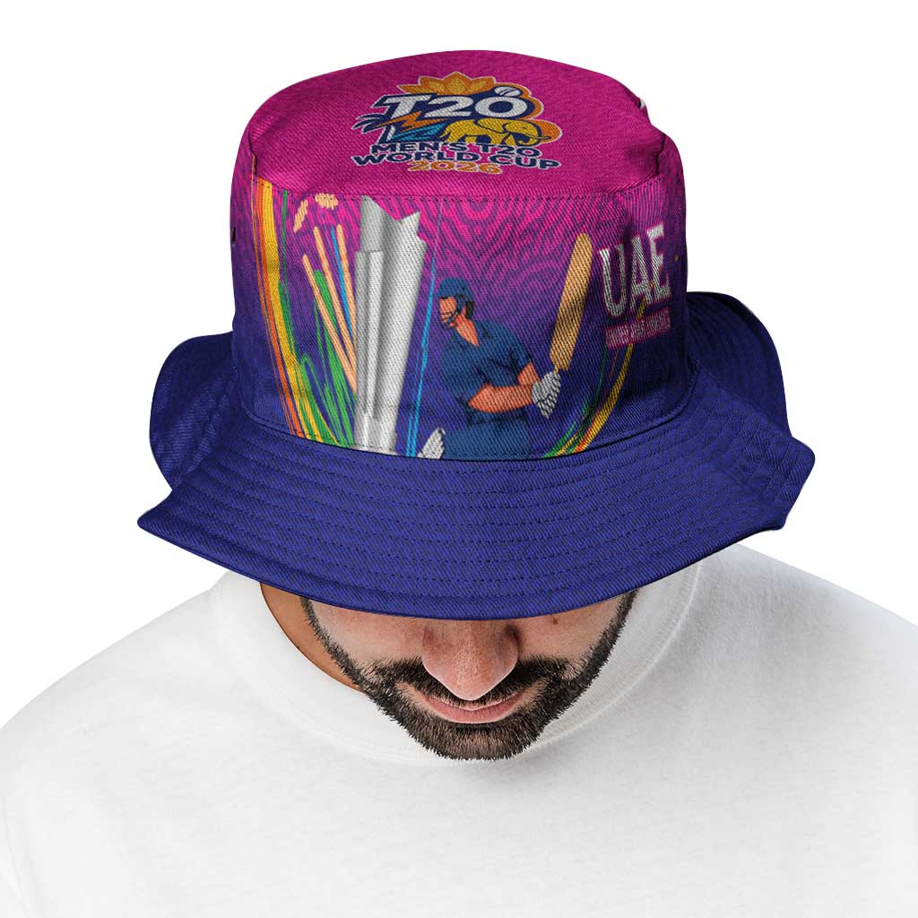 Custom Cricket UAE East Asia-Pacific Bucket Hat United Arab Emirates Champions Pride LT9