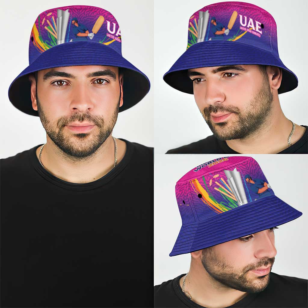 Custom Cricket UAE East Asia-Pacific Bucket Hat United Arab Emirates Champions Pride LT9