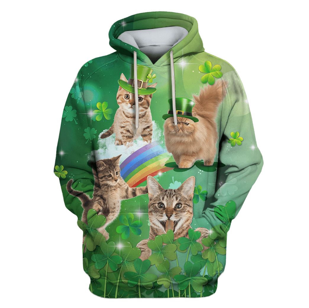 St Patricks Day Hoodie Cute Cats LT8
