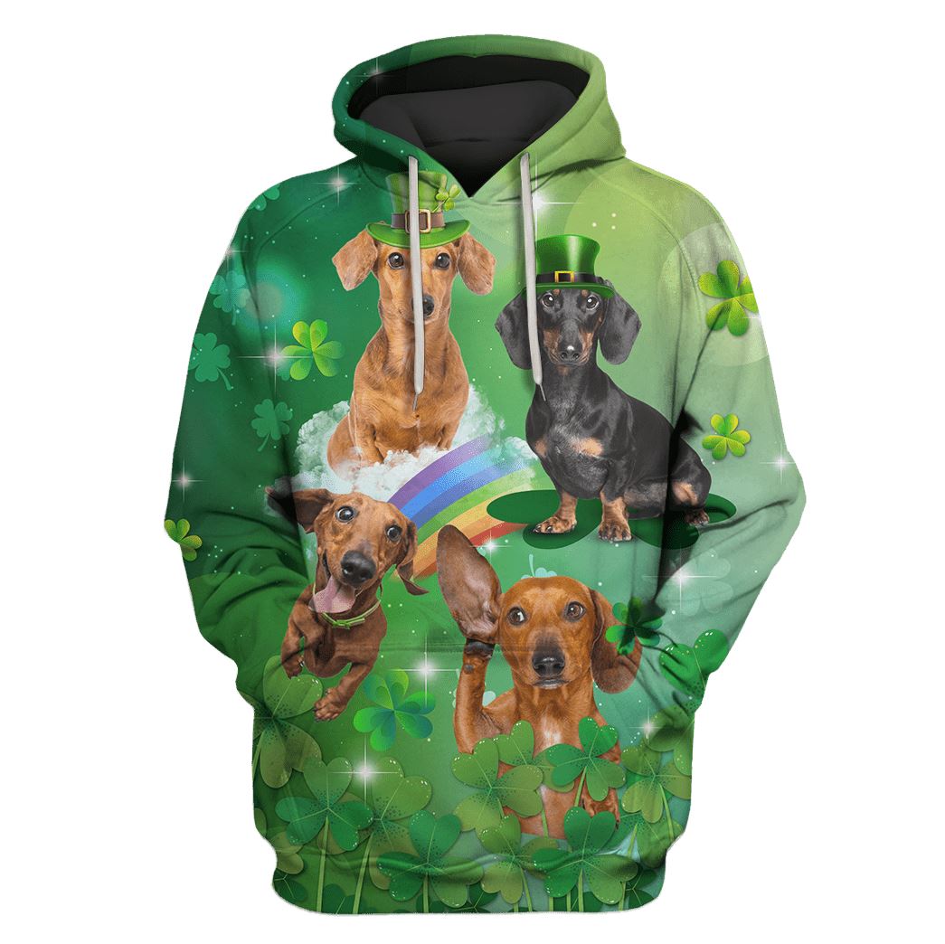 St Patricks Day Hoodie Cute Dachshund LT8